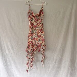 Jessica Simpson Unique Floral Summer Mini Dress w/ Cowl Neck Women’s Size Small